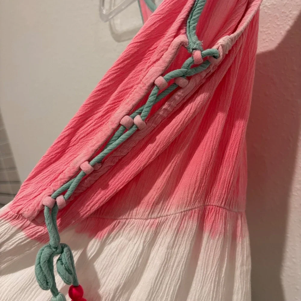 Justice Girls Coverup Sun dress Tassle Ombre Colorful